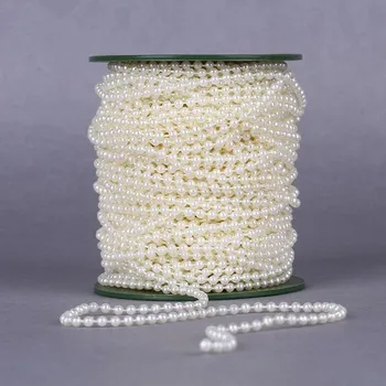 

40m/roll Wedding Decoration Centerpieces Supplies 4mm Fishing Line Pearls Beads Chain Christmas Pearl Garland Decor