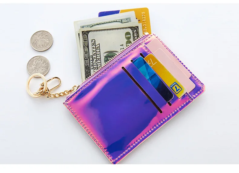 Laser Mini Wallet Women Coin Purse Fashion Solid Color Key Card Multifunction Small Wallets Clutch Pillow Designer Carteira