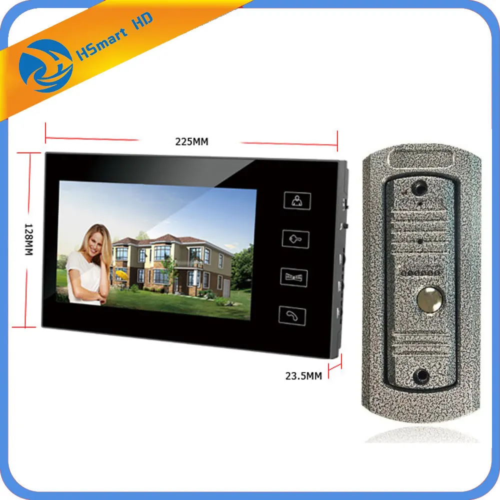 

7 Inch Color LCD Video Door Phone Intercom System Door Release Unlock Color Doorbell Camera Night Vision