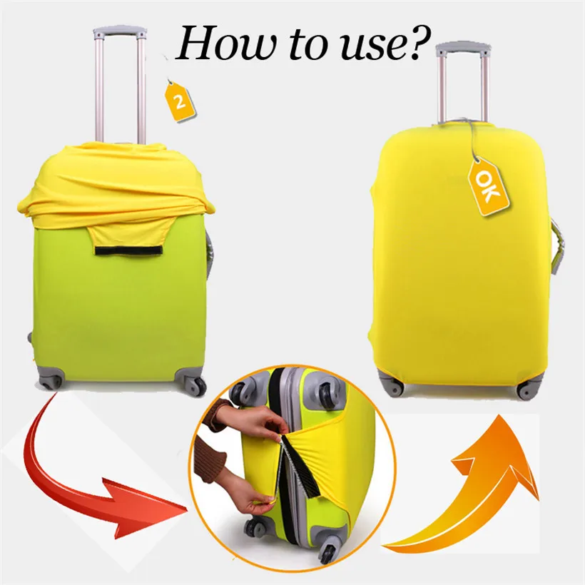 Jackherelook Custom 3D Printing Luggage Protective Covers and Luggage Tags Travel Accessories Elastic Baggage Label Identifier