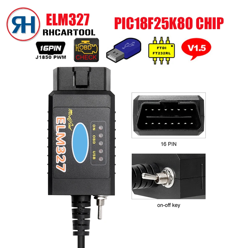 

OBD2 Diagnostic tool USB Modified ELM327 for MS-CAN HS-CAN for Mazda Forscan OBD2 Diagnostic Scanner Switch Tool Reader