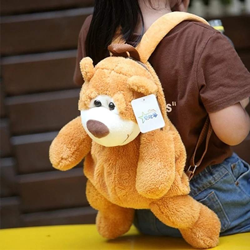 36CM Christmas Gifts for Nursery Cute Kids Schoolbag Teddy Bear Plush Backpack for Children schoolbag plush hasp baby bags toys