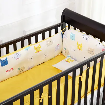 

Promotion! 6PCS New Baby cot bedding Customize baby bedding bumper crib bedding set kit bed around (4bumpers+sheet+pillow cover)