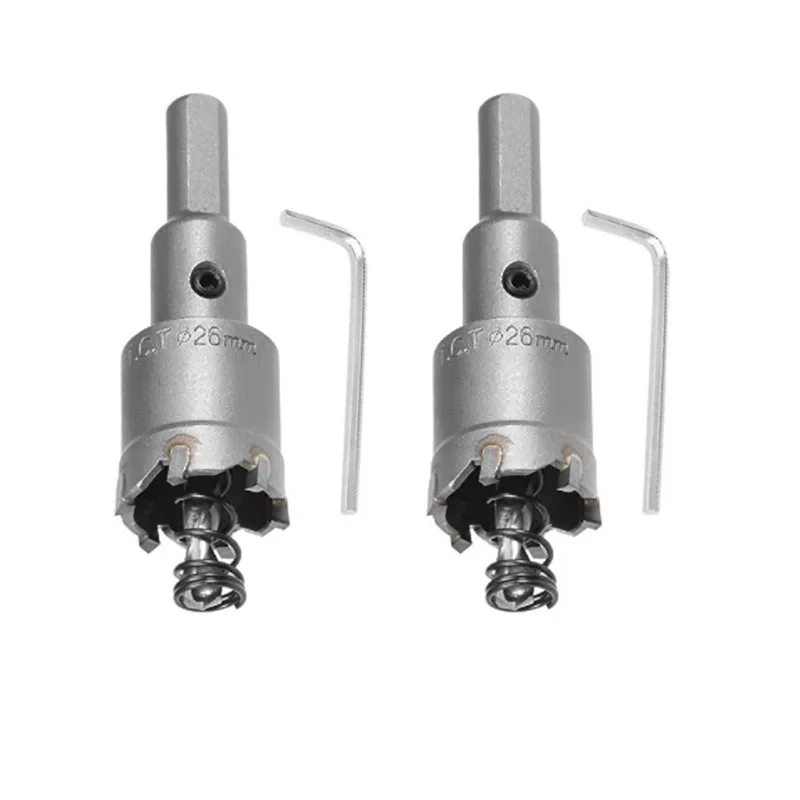 26mm Carbide Hole Cutter Drill Bit for Stainless Steel Alloy 2 Pcsin