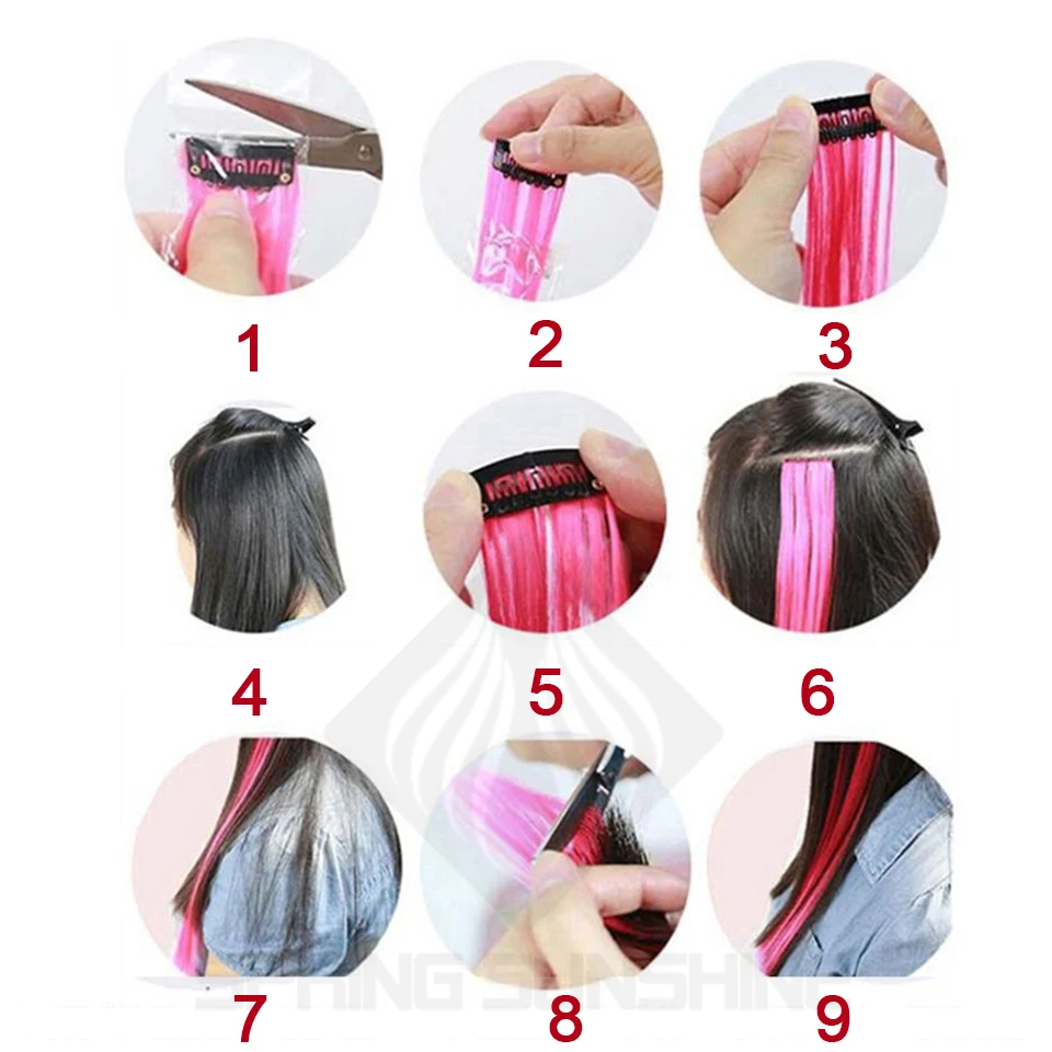 Clip In One Piece Color Strips 20\