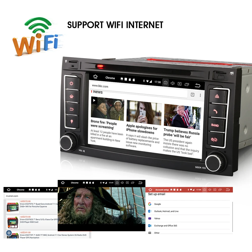 Best Android 8.0 Wifi 3G Car Stereo GPS DVR Sat Navi Radio DAB+ RDS BT DVD DTV-IN OBD Bluetooth Car Multimedia Player for VW TOUAREG 3