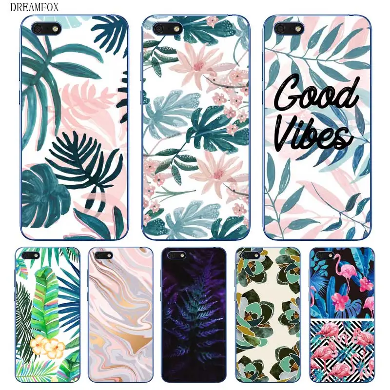 N250 Art Leaf Soft TPU Silicone Case Cover For Huawei Honor 8C 8X 9 10 20i V10 V20 Note10 Max Lite Magic2 |