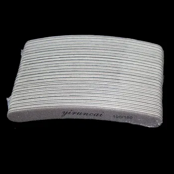 

25PCS Free shipping Grey Nail File Buffing Sandpaper Slim Long Round Shape Double Side Nail Art Manicure Buffer Tools 100/180
