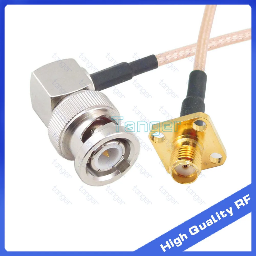 

Tanger High quality BNC male right angle to SMA female jack 4four holes panel with 8in 20cm and RG316 RF Coaxial Pigtail cable