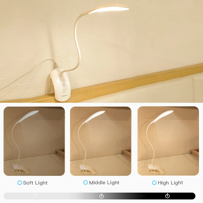  YAGE YG-5933 Desk lamp 14 LED Table lamp USB led Table Lamp with Clip Bed Reading book Light LED De