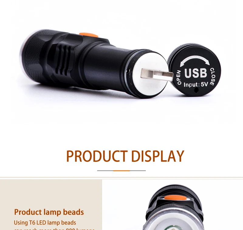 Perfect WOSAWE NEW USB Rechargeable Bicycle Flashlight LED 800 Lumen Bike Light Zoom Waterproof ultra bright Flash light 18650 Battery 12