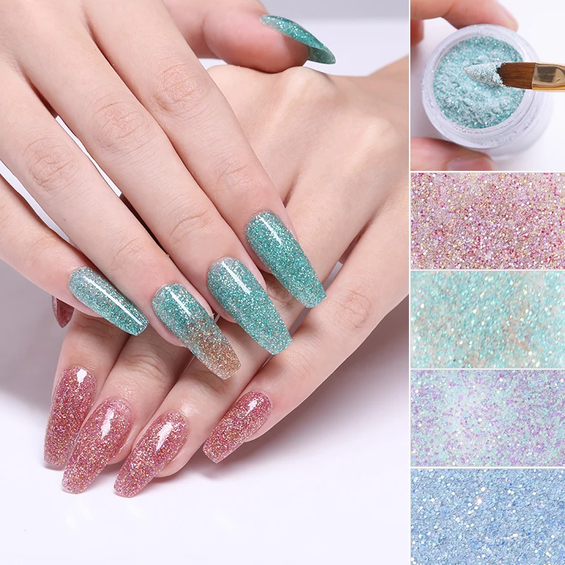 BORN PRETTY Pink Acrylic Powder Sequins Glitter Carving Powder Polymer