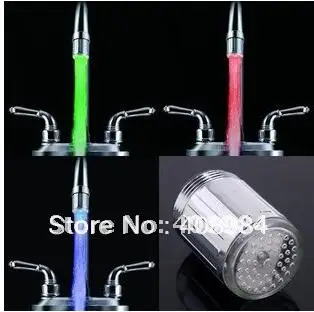 Green Red Blue 3 Color Light Basin faucet Water Stream Temperature Sensitive Sensor LED Faucet Tap
