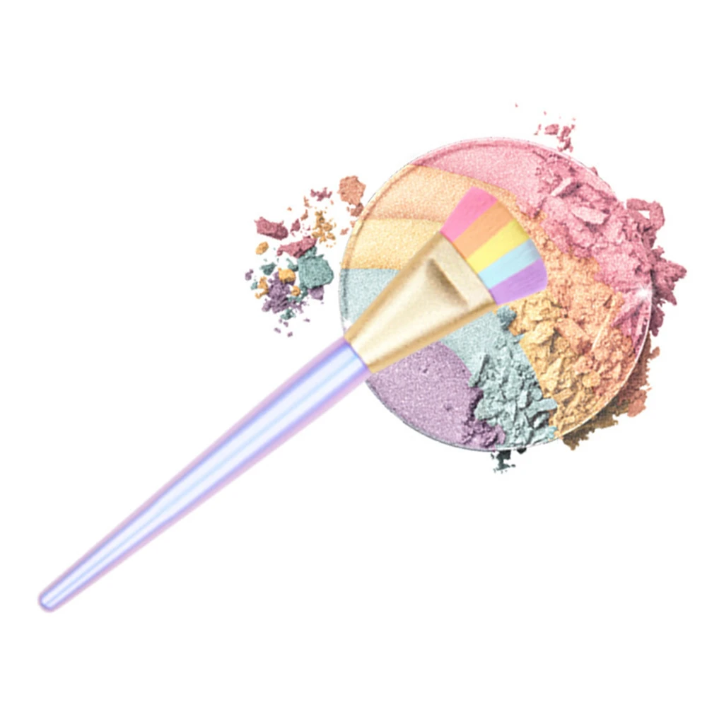 Beli Chileelove 1 Pcs Single Pelangi Berwarna warni Kuas Rias untuk Perona Pipi Loose Powder Blush Alat Kecantikan Kering dan Basah Foundation Sikat