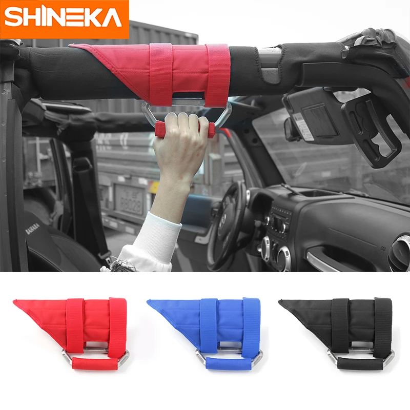

SHINEKA Steady Car Styling Metal Cloth Top Grab Handle Cover for Jeep Wrangler CJ TJ JK JL Interior Accessories