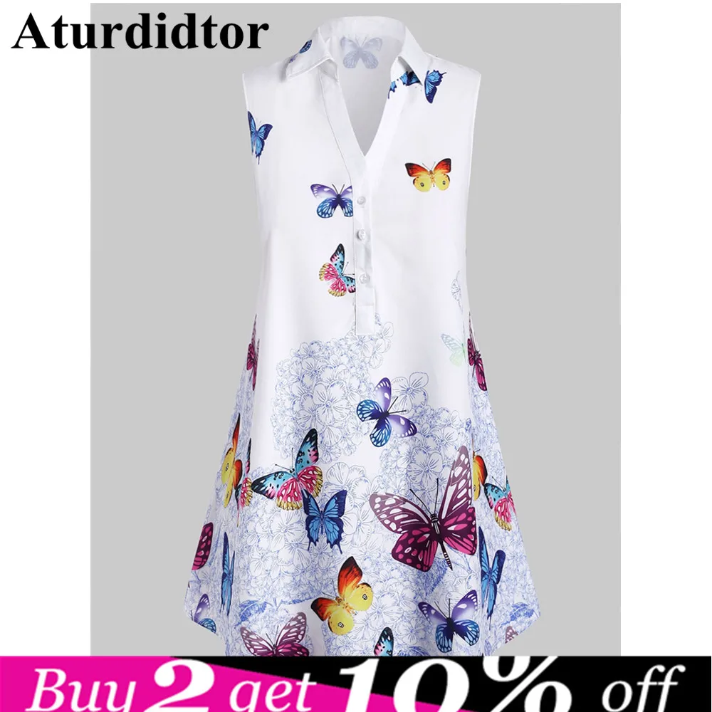 

Large Tunic Tops Women Summer Casual Sleeveless Blouses Irregular Butterfly Printed Lace Shirt Loose Plus Size Camisa Feminina