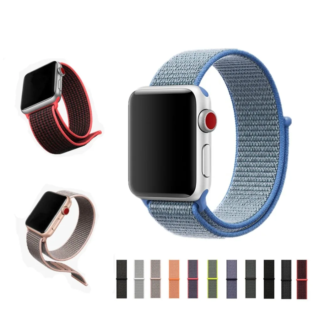 

Sport Loop For Apple Watch band strap 42mm 38mm iWatch 3/2/1 bracelet nylon weave wrist watchband+breathable hook-and-loop clasp