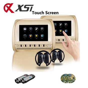 

XST 2PCS 9 Inch Car Headrest Monitor Touch Screen DVD Video MP5 Player Zipper Cover Support IR/FM/USB/SD/Speaker/Game