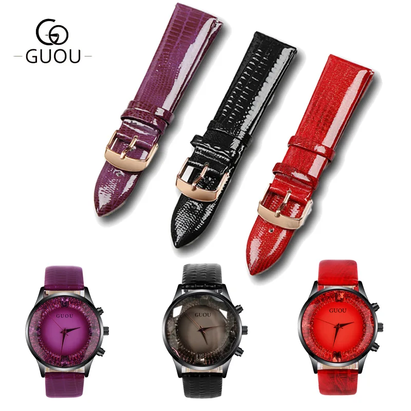 Ремешок для часов GUOU из 100% натуральной кожи|genuine leather strap|leather strapleather strap genuine |