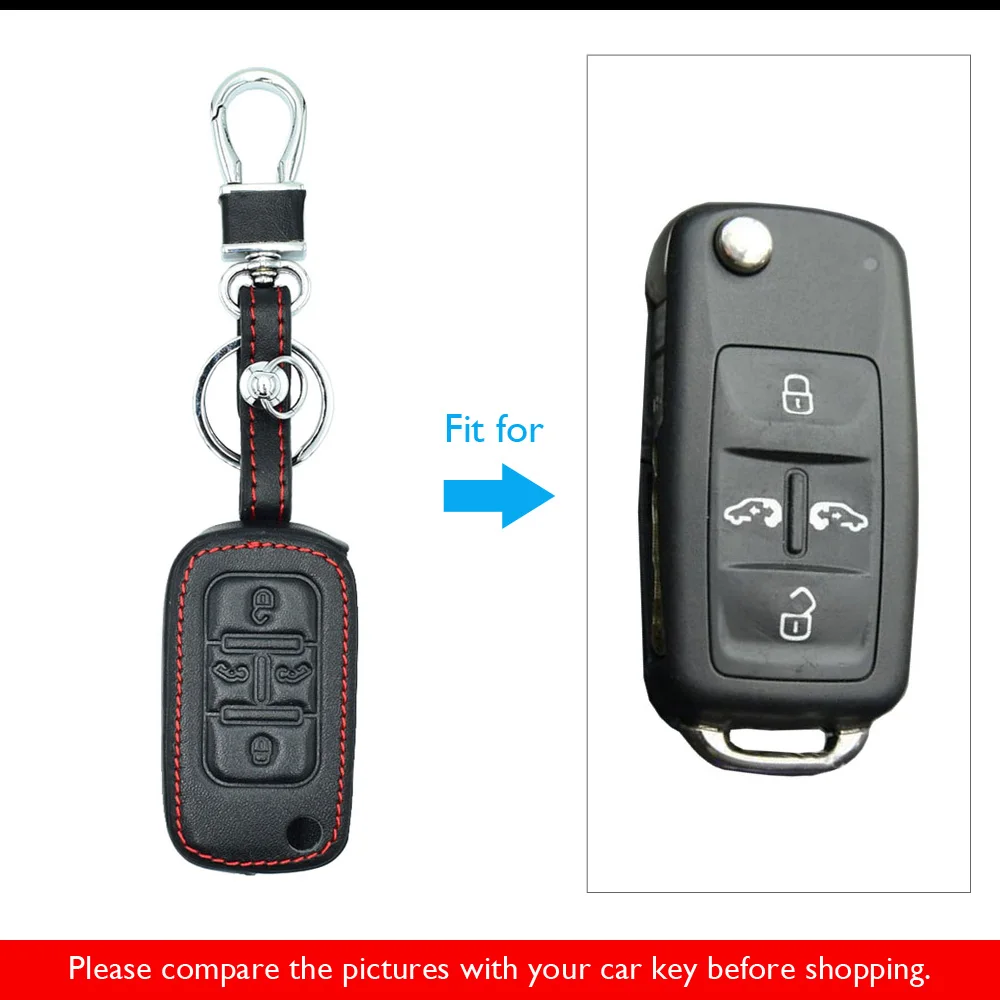 4 кнопки кожаный флип-ключ для автомобиля чехол для VW Volkswagen Caravelle MPV Складной Дистанционный чехол для ключа крышка брелок сумка с отделениями