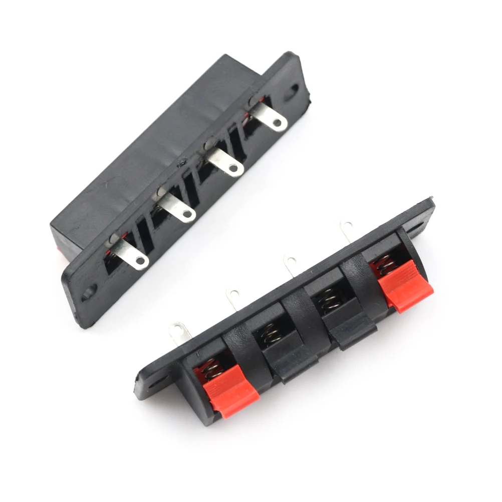 

5pcs/lot 4 Pin 4 Position Push Release Connector Plate Stereo Speaker Terminal Strip Block Wholesale