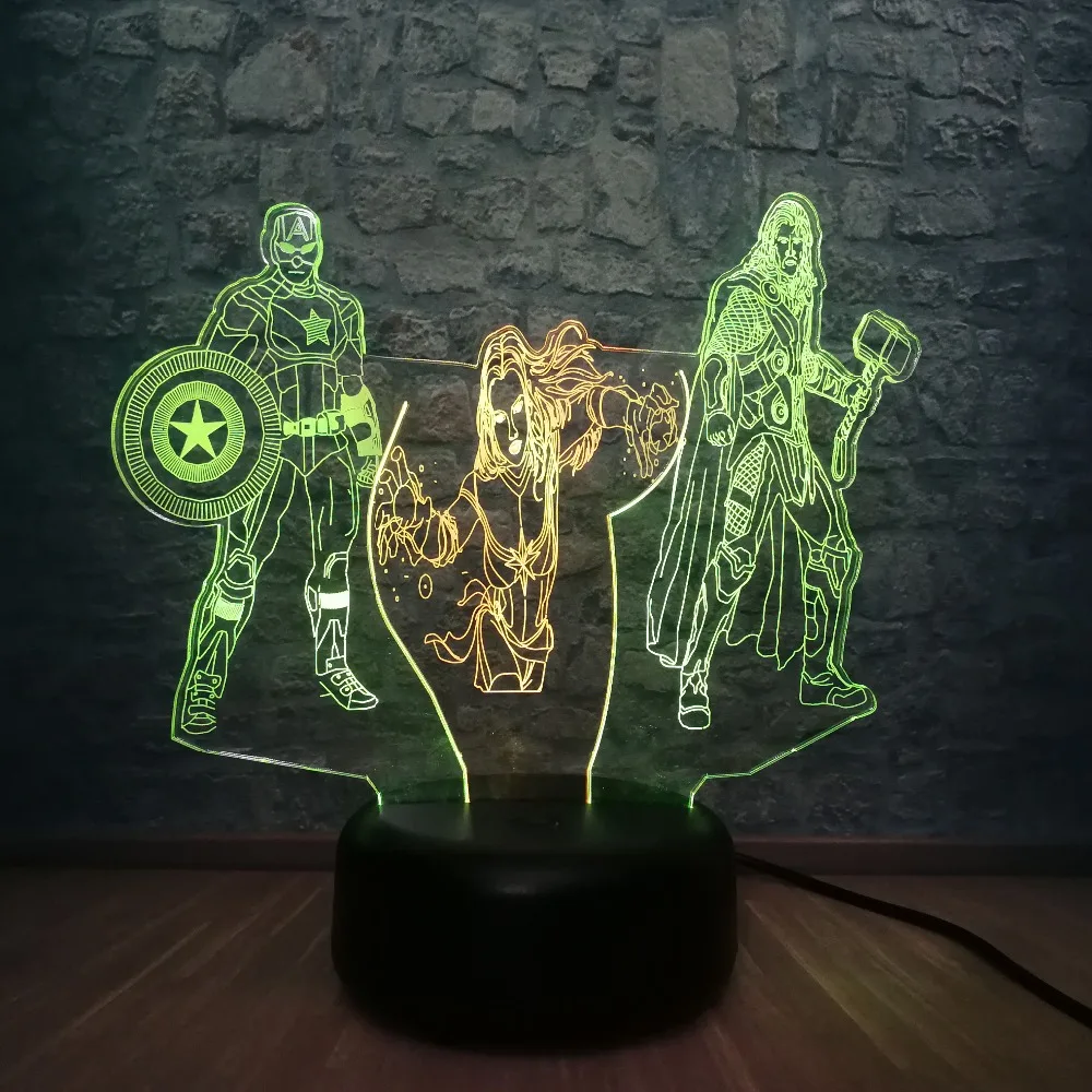2019 с героями комиксов Марвел фигура Мстителей Капитан Америка Тор 3D смешанные