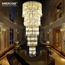 Современные длинные потолочный светильник G9 Стекло плафоны Lustres de cristal освещение класса люкс лестницы лампы для гостиницы и проекта Lamparas de Techo
