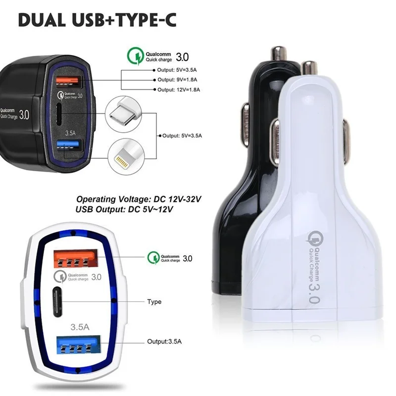 Tongdaytech Быстрая зарядка 3,0 Автомобильное Usb быстрое зарядное устройство для мобильного телефона для Iphone XS 11 samsung S8 S9 S10 Cargador Movil Coche