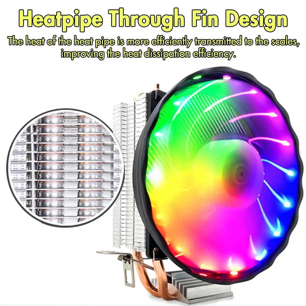 

LED CPU Cooler Quiet Cooled Fan Core Cooling Fan Heatsink 4pin Dual Tower CPU Cooler for Intel Socket LGA 1156/1155/775 for AMD