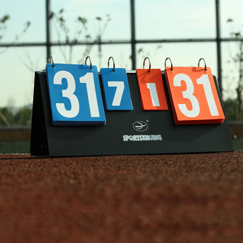 Portable PVC Plastic Plate Digit Sports Scoreboard Big Size Durable And Foldable Scoring Device for Board Badmintion Game Black