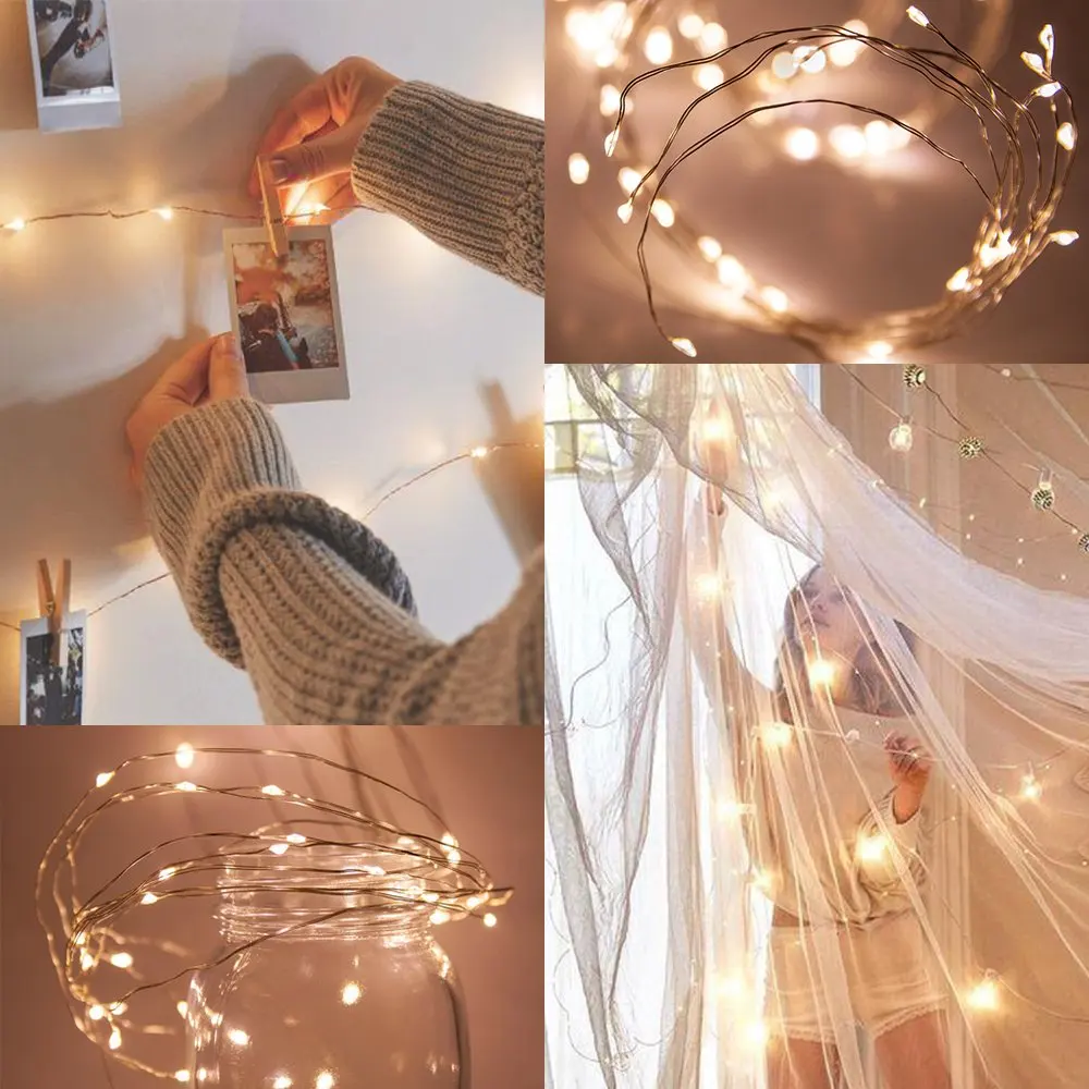 20pcs/lot 2M 3M Holiday fairy Light garland Powered by CR2032 battery Led string light decorative for christmas wedding indoor