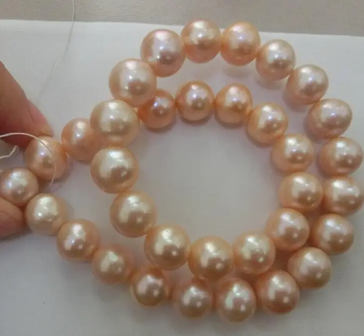 

Beautiful 11-12mm pink pearl necklace 18inch super luster