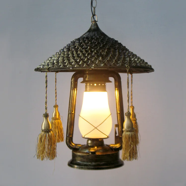Loft Style Pendant Lamp Iron Vintage Pendant Light Creative Hat Lantern Hanging Lamp Cafe Restaurant Art
