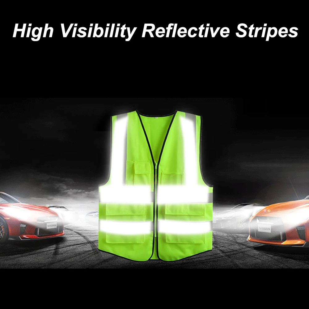 

Breathable Reflective Safety Vest High Visibility Safety Vest Bright Neon Color Vest with Reflective Strips for Worker