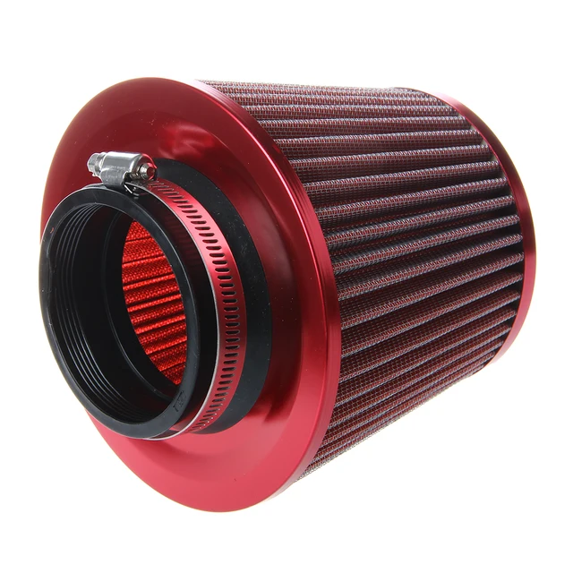 Universal Car Air Filter Vehicle Induction Kit High Power Mesh Cone Red