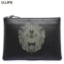 U. LIFE-высококачественная модная дизайнерская Высококачественная Мужская сумка-браслет из мягкой кожи с изображением Льва для iPad J50