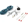 Portable Dual Action Airbrush Air Compressor Kit 0.2mm 0.3mm  0.5mm Needles & Nozzles Craft Cake Paint Art Spray Gun Set 4