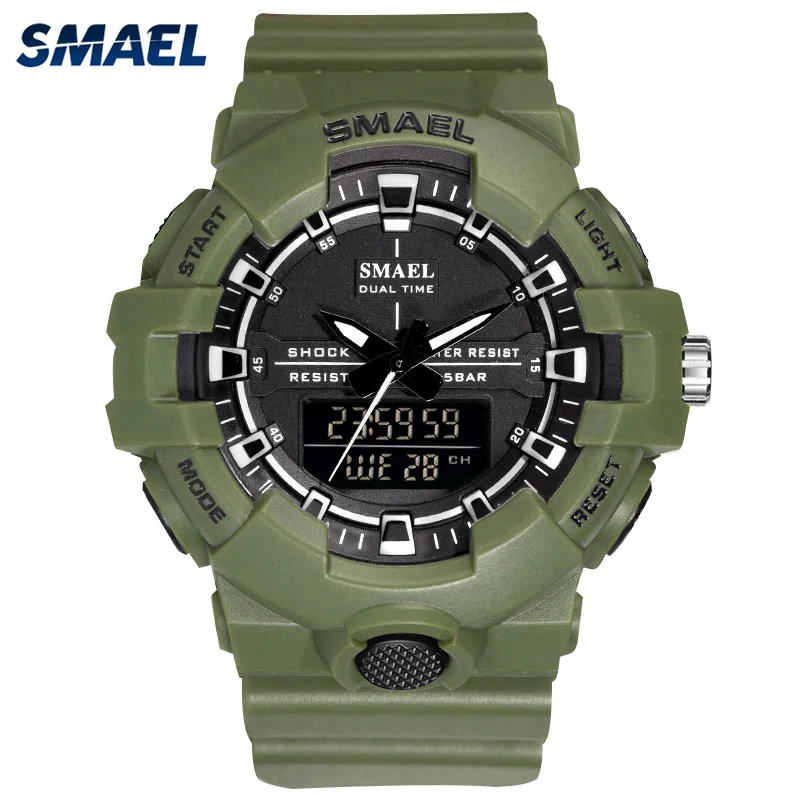 

SMAEL Watches Men Military Army Men Watch Reloj Electronic Led Sport Wristwatch Digital Male Clock Sporty Alarm Outdoor Watches