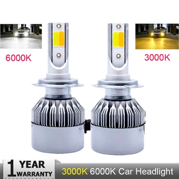 

Super Bright Car Headlights H7 LED H4 led H8/H9/H11 HB3/9005 HB4/9006 Auto Bulb 72W 8000LM Automobiles Headlamp Dual 3000K 6000K