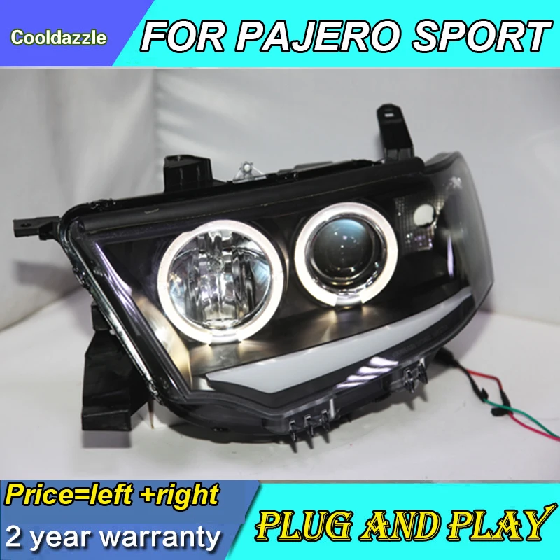 Для Mitsubishi Pajero Sport Montero Nativa Dakar CCFL фара с ангельскими глазами 2009 2010 2011 2012 2013 2014