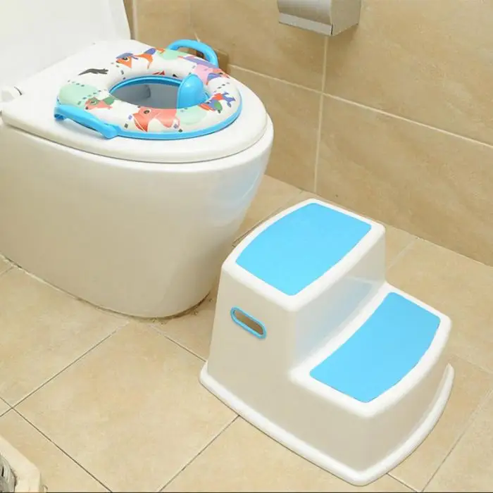 2 шаг табурет для детей Малыш табурет для унитаза горшок обучение скольжения Ванная комната Кухня HFing