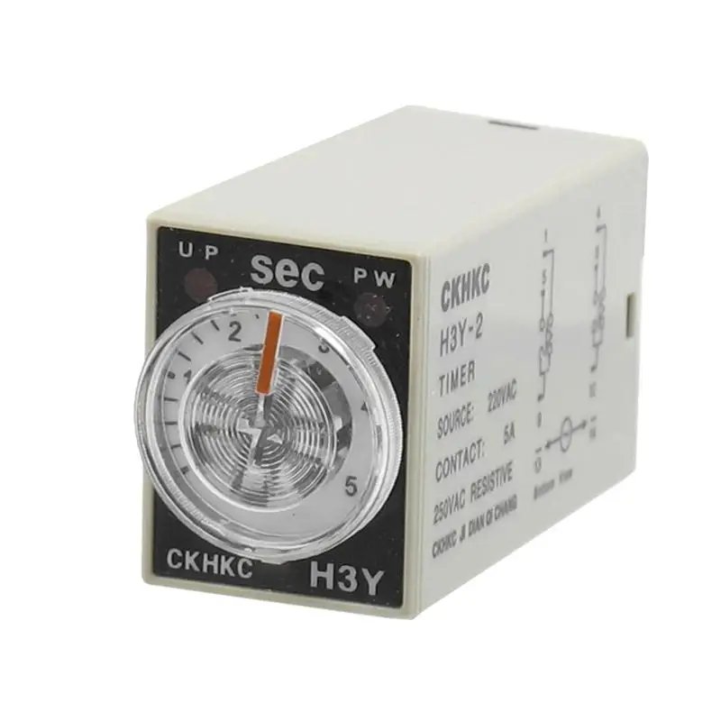 

AC 220V Relays 8P Terminals DPDT 5 Seconds 5S Delay Timer Time Relay H3Y-2 Or Setting Time Easily For Mechanical Equipment