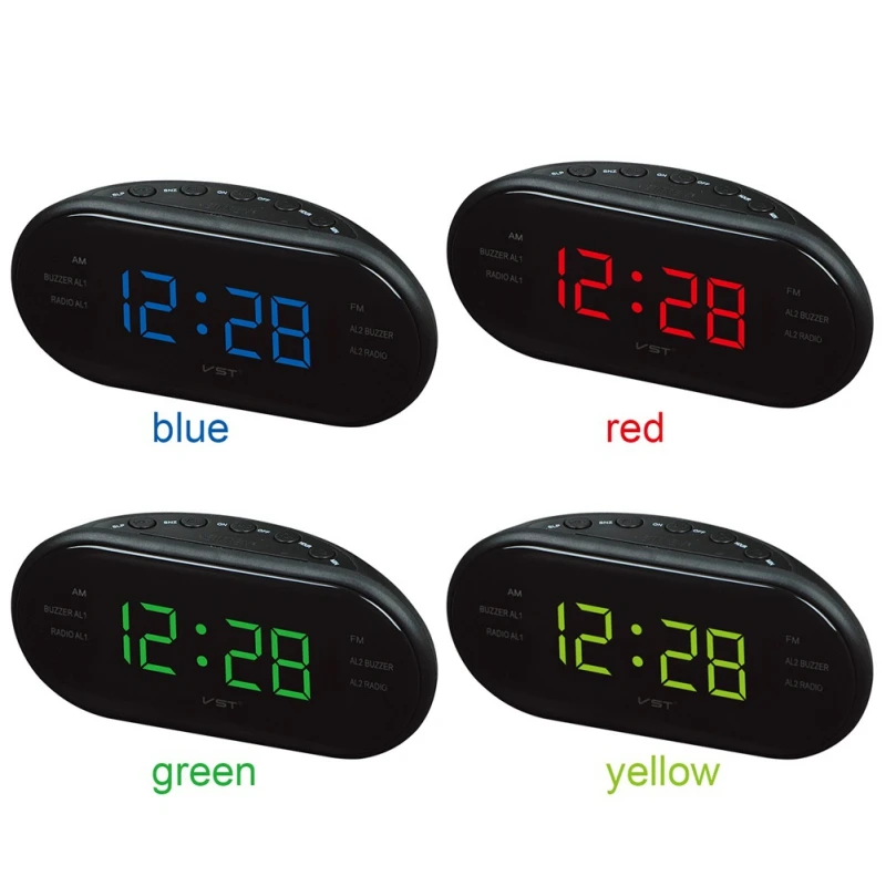 EDAL New Fashion Modern AM/FM LED Clock Radio Electronic Desktop Digital Table Clocks Snooze Function-25