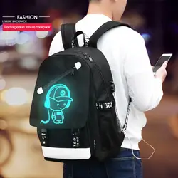 Новый ночник Для мужчин рюкзак ранцы для подростков дорожные сумки USB зарядка Рюкзак