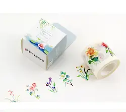 В упаковке 1 рулон = 40 мм * 10 м цветочный узор японский васи декоративные клей Клейкие ленты DIY маскировки Бумага Клейкие ленты этикетки