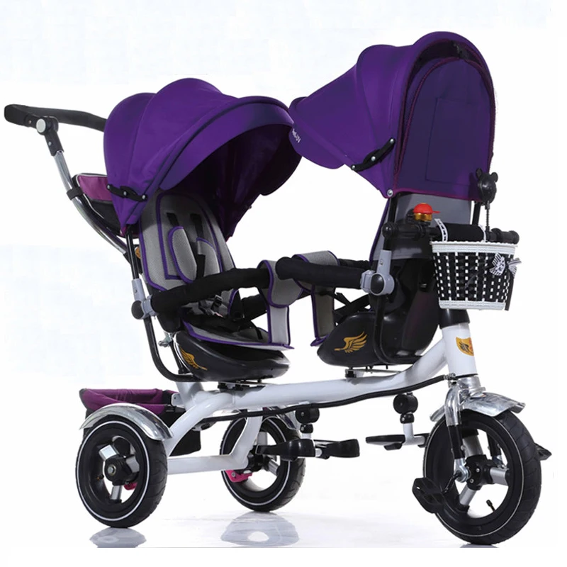 Hoge Kwaliteit Carbon Stalen Frame Tweeling Driewieler Met 3 Opblaasbare  Rubber Wiel, Kids Trike Hebben Roterende Zetel|twin tricycle|double seat  tricycletricycle 3 - AliExpress