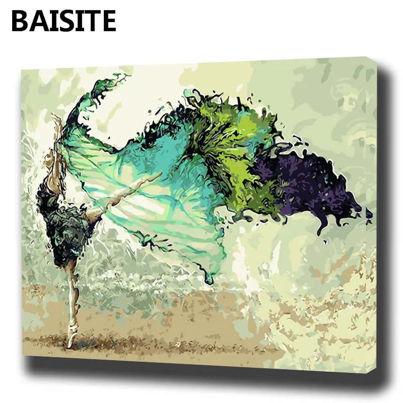 

BAISITE DIY Framed Oil Painting By Numbers Flowers Pictures Canvas Painting For Living Room Wall Art Home Decor E905