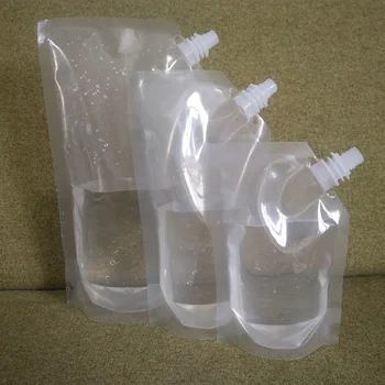 

Wholesale Clear Stand-up Plastic Drink Packaging Bag Spout Pouch for Beverage Liquid Juice Milk Coffee W9063