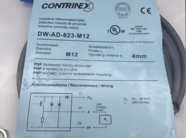 Новые и оригинальные DW-AD-623-M12/DW-AD-624-M12 Бесконтактный переключатель 24 В DC PNP нормальный открытый цилиндрический датчик