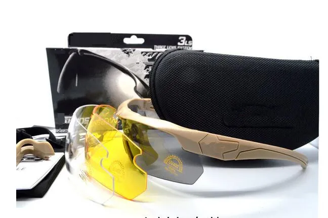 Best quality TR-90 Brand 3 Lens Army CS Goggles Sport Men Sunglasses Eyewear Protector Outdoor Gafas Ciclismo Sports Glasses